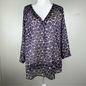 The Limited Women’s Sheer Long Sleeve Blouse Size L